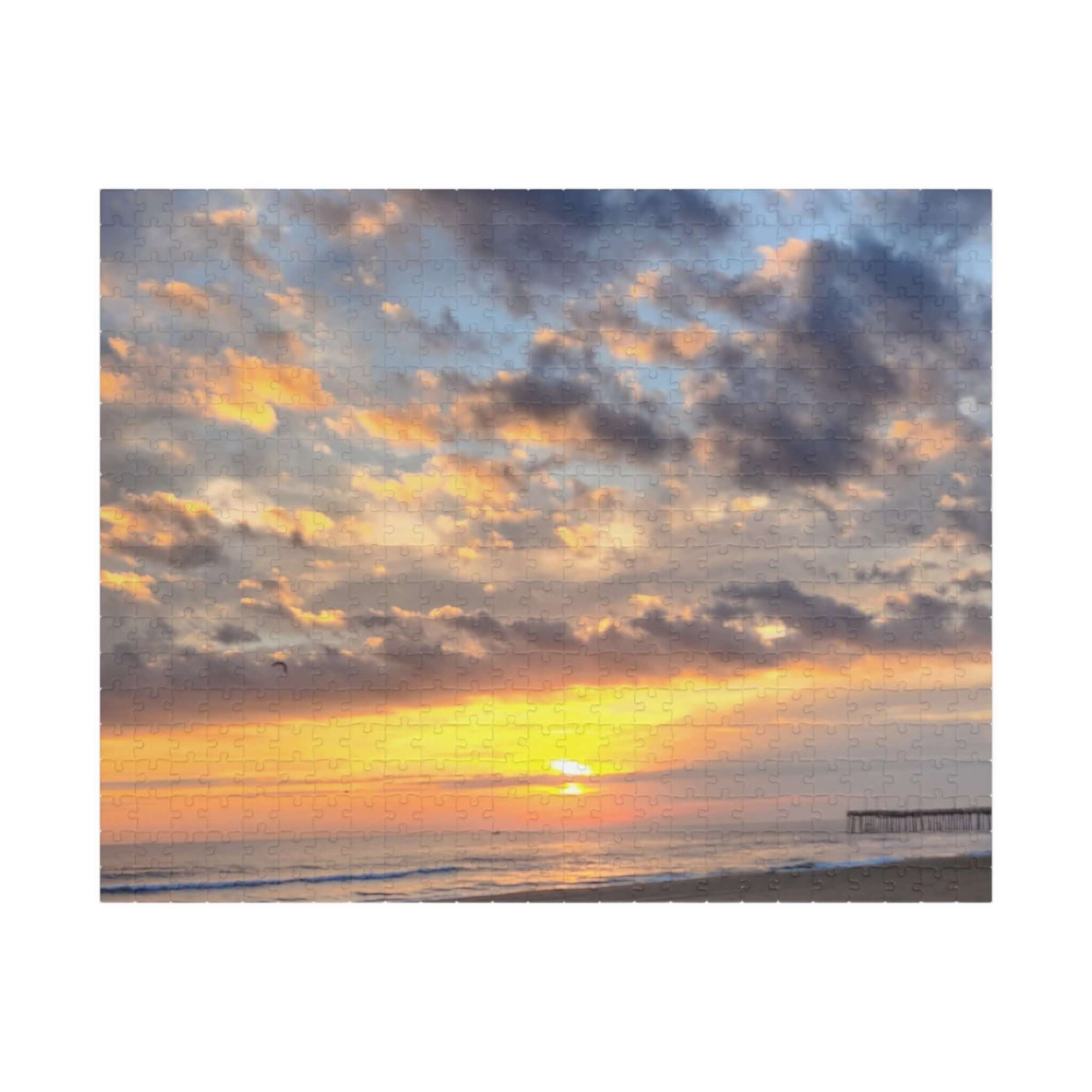 Virginia Beach Sunset Puzzle, 110 252 520-piece Jigsaw, Ocean Sea Coastal Landscape, Relaxing Vacation Activity, Coastal Home Decor, Holiday