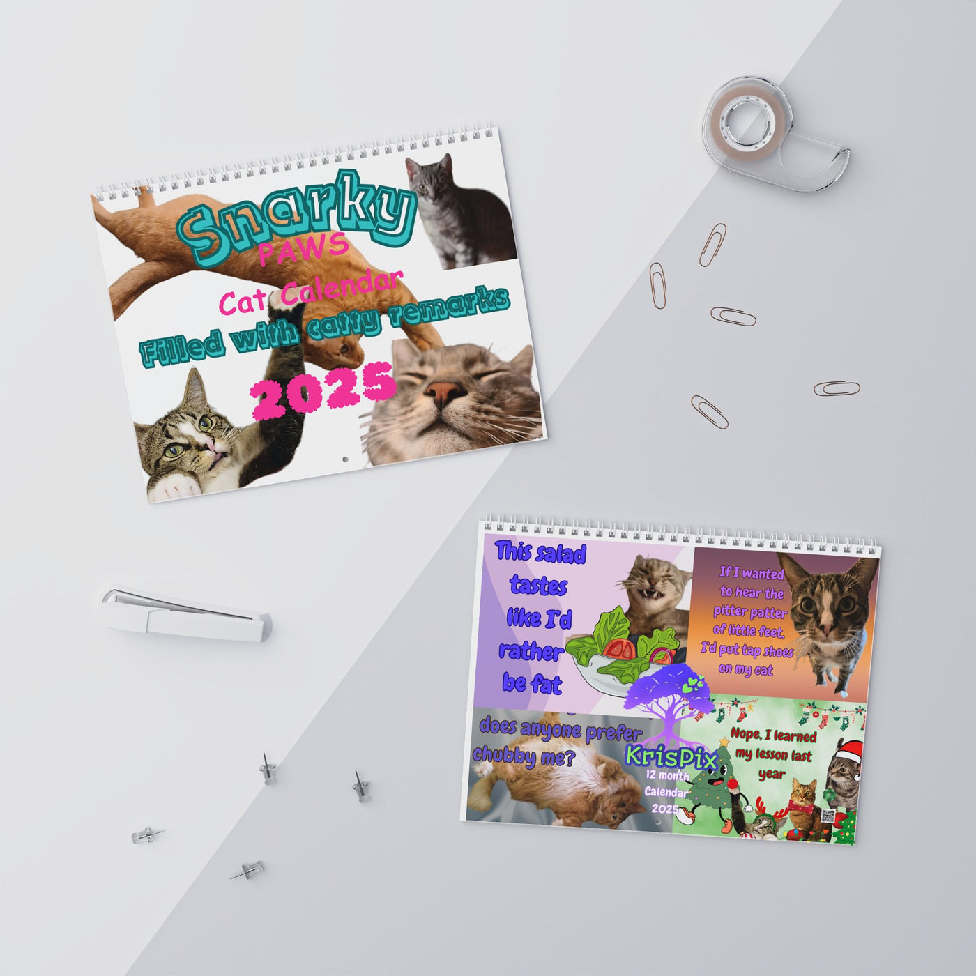 2025 Wall Calendar - Snarky Paws Catty Remarks Cat Calendar