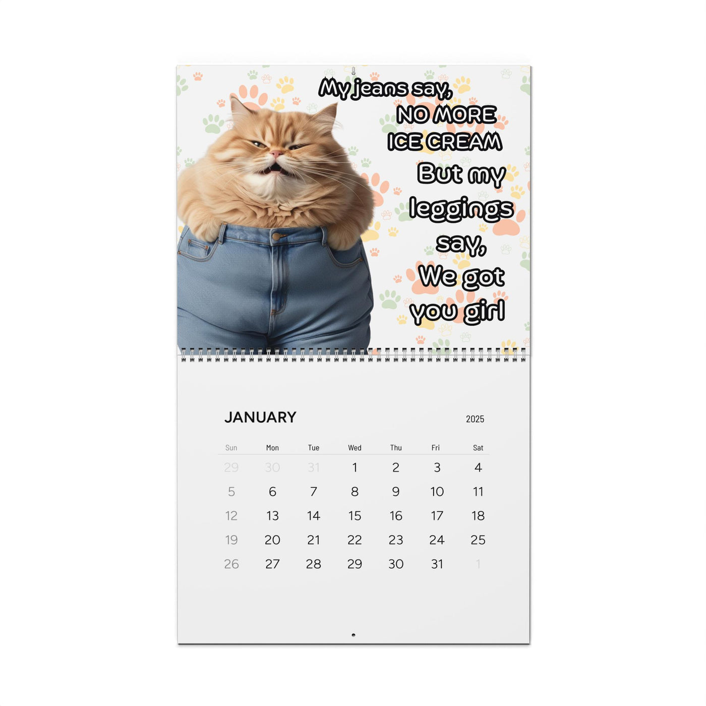 2025 Wall Calendars - Plump Pets Sarcastic Funny Weight Jokes