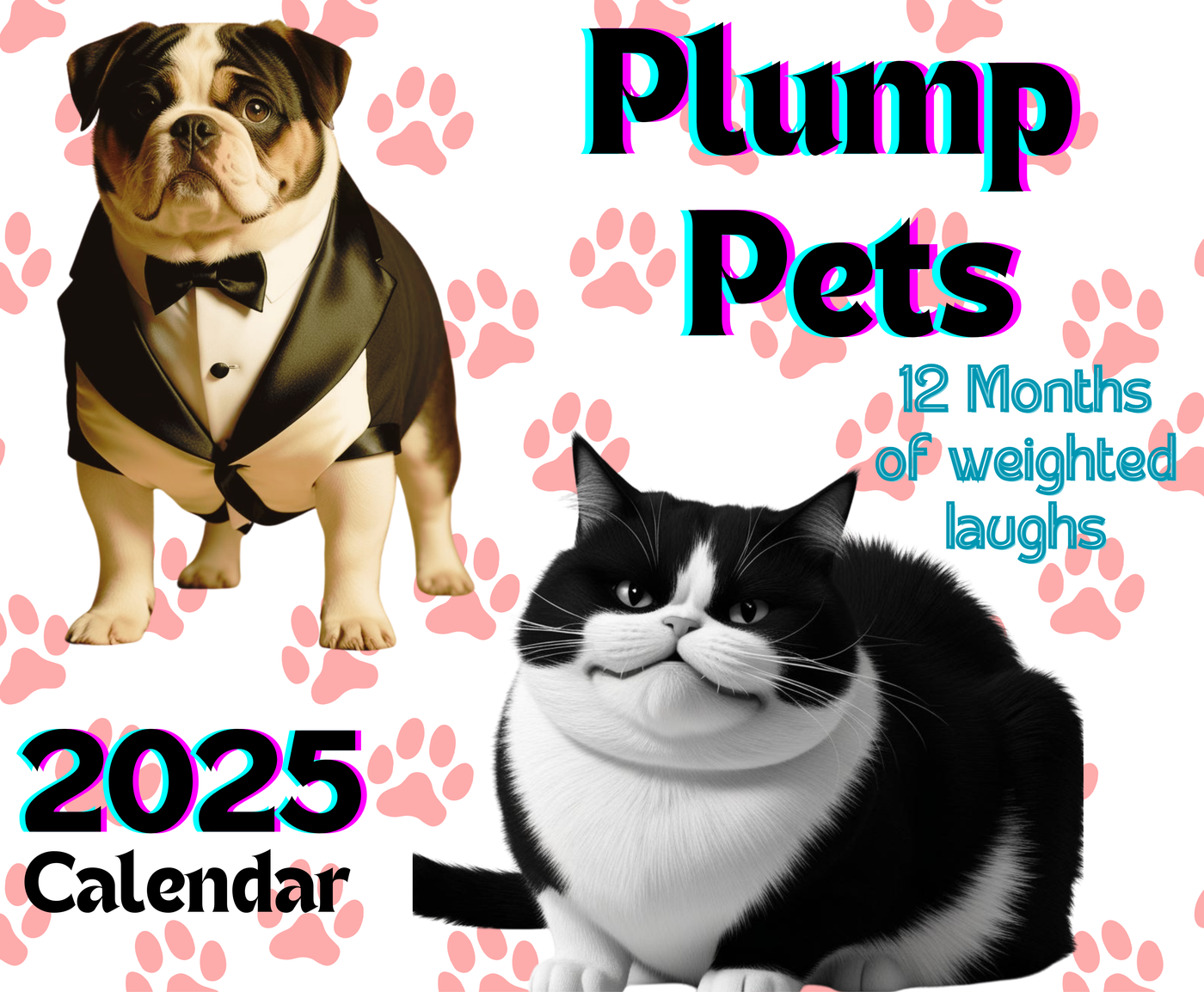 2025 Wall Calendars - Plump Pets Sarcastic Funny Weight Jokes