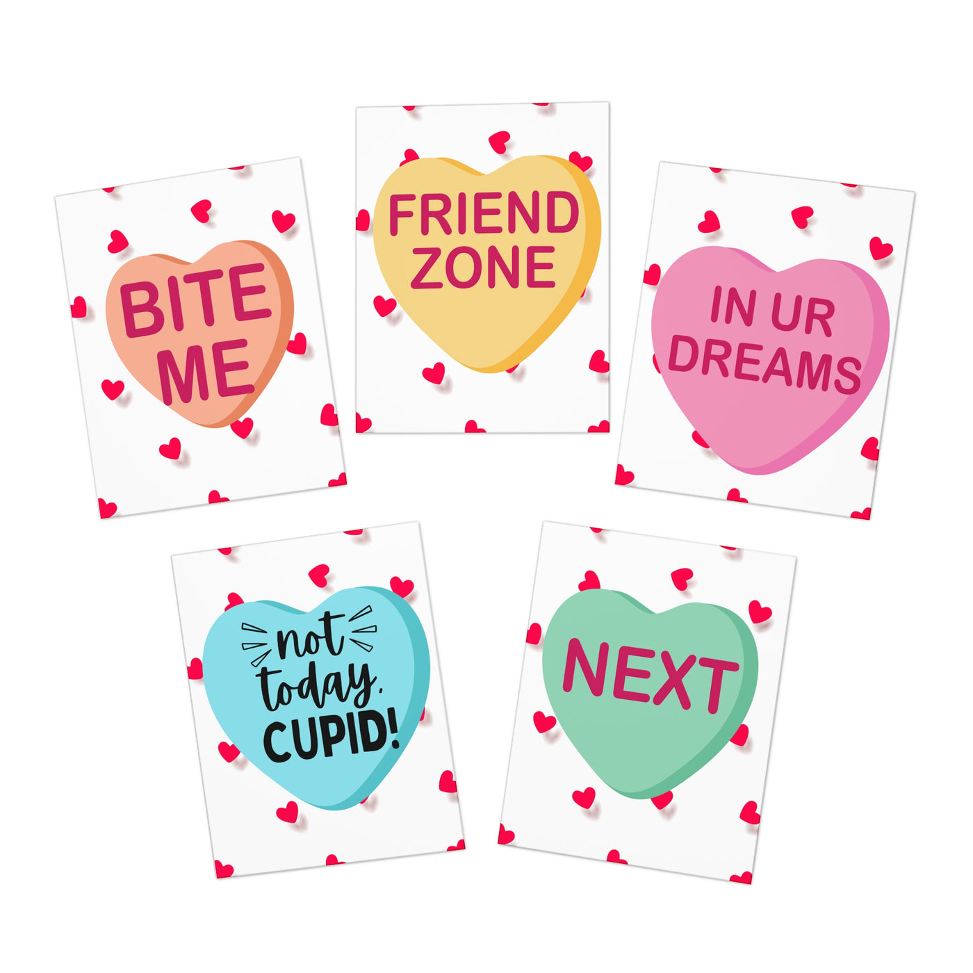 Greeting Cards - Rude Funny Anti Valentine's Day (5-Pack)