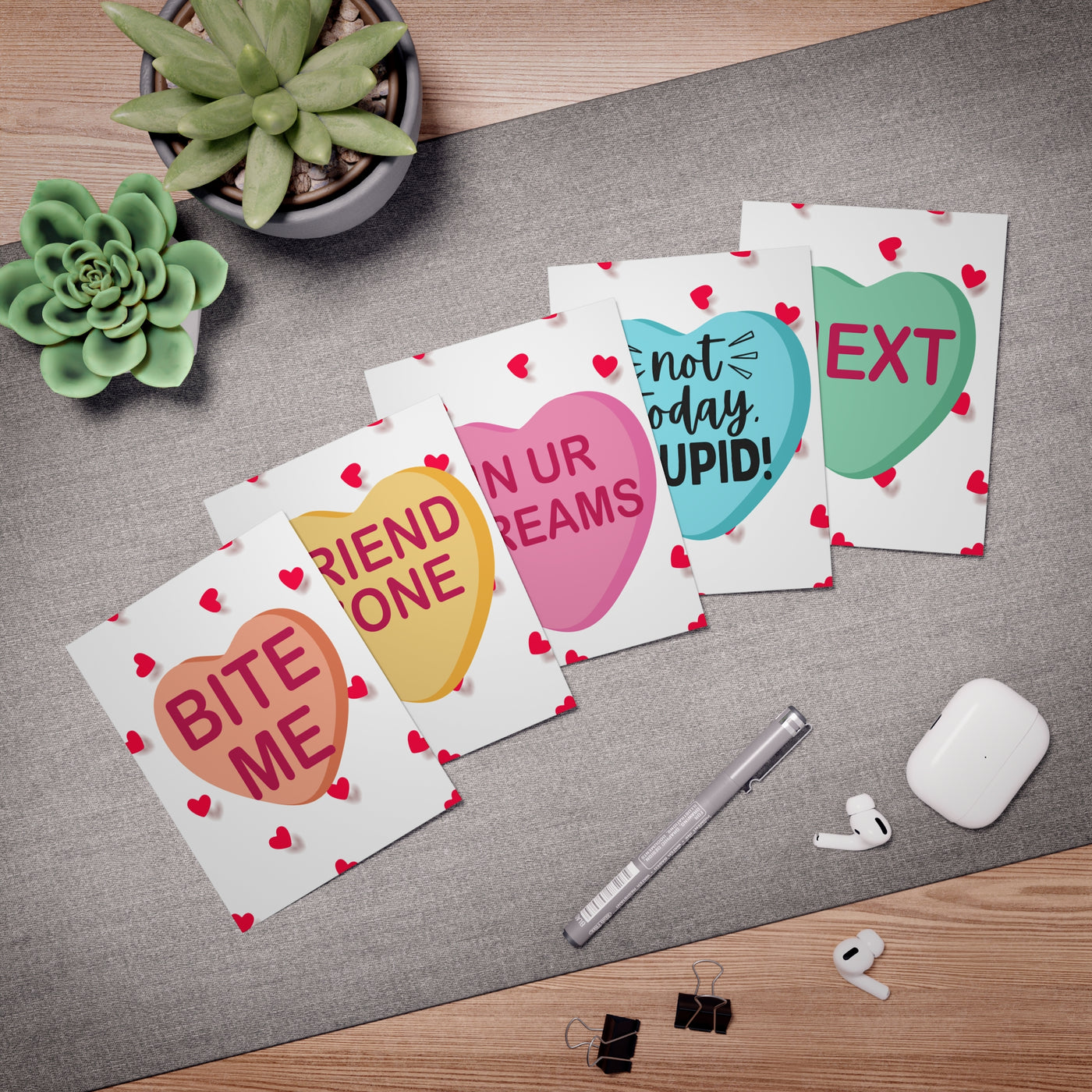 Greeting Cards - Rude Funny Anti Valentine's Day (5-Pack)