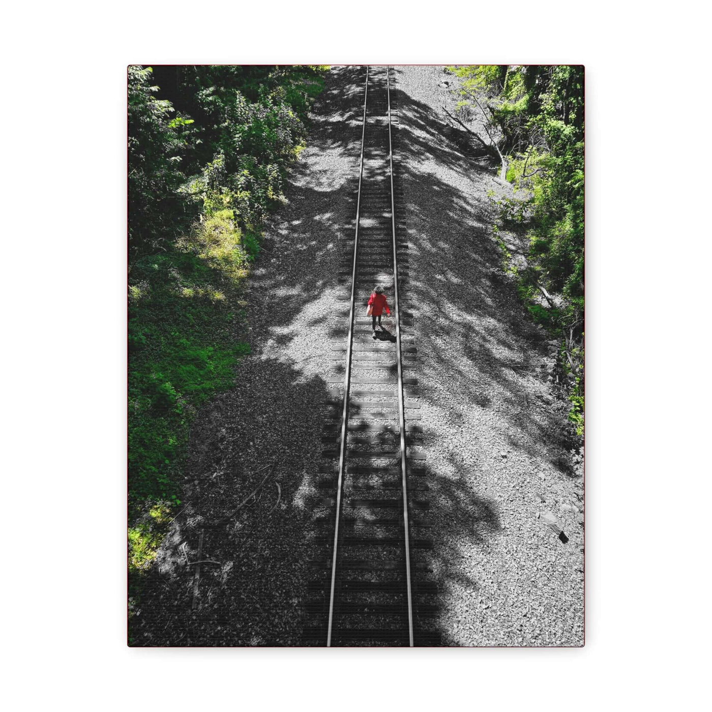 Canvas Gallery Wraps, Train Track Wall Art, Wanderlust Home Decor, Forest Landscape Print, Nature Lover Gift, Rustic Wall Hanging