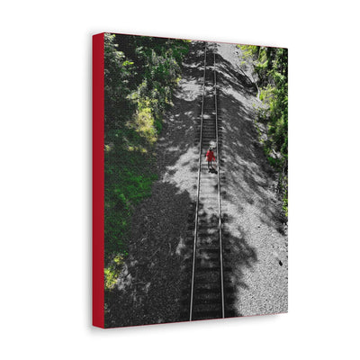 Canvas Gallery Wraps, Train Track Wall Art, Wanderlust Home Decor, Forest Landscape Print, Nature Lover Gift, Rustic Wall Hanging