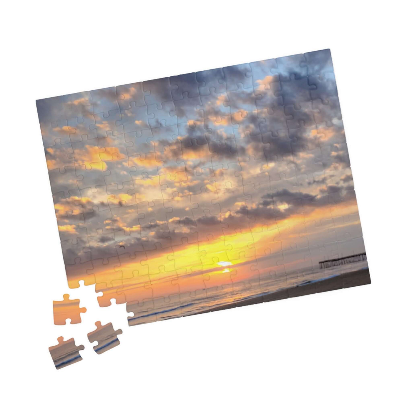 Virginia Beach Sunset Puzzle, 110 252 520-piece Jigsaw, Ocean Sea Coastal Landscape, Relaxing Vacation Activity, Coastal Home Decor, Holiday